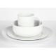 Flat Rim Classic Porcelain Dinnerware Sets Super White Round Shape