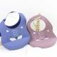 Newborn Toddler Waterproof Printed Silicone Bib With Food Catcher Non Toxic