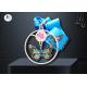 Shiny Silver Stock Dancing Butterfly Relief Medals Cut Out With Sublimated Ribbon