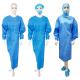 Hospital Use Plastic Disposable Gown Blue / Dark Blue / Green Color
