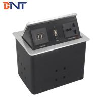 Conference Pneumatic Table Pop Up Plug Socket Boxes With Microphone Connector
