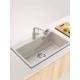 White Composite Quartz Undermount Kitchen Sink 635mm Length Without Faucet
