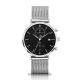 Scratch Proof Mineral Stainless Steel Chronograph Watch Matte Black Chronos Face