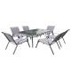 Rustproof Steel Dining Garden Patio Outdoor Furniture Set 2 X 1 Textilen 7pcs