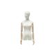 Linen Wrapped Half Mannequin With Head , 62CM Waist Half Body Female Mannequin