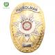 Gold Plating oval shape special design custom metal police badge