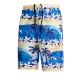 Fast Drying Sea Waves Pattern Men'S Blue XXL SUP Board Shorts