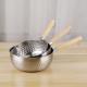 Non Stick Japanese Sauce Pan Stainless Steel Restaurants Soup Cooking Pot With Wooden Handle
