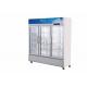 Blue Direct Cooled Beverage Display Cabinet Double Door Fresh Keeping Cabinet