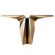 Stainless Steel Console Table Wall Table Angel Wing Shape With Brushed Gold Metal Base Hotel Villa And Living Room Use