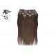 Fashion Ladies Clip In Hair Extensions Real Hair Medium Brown Silky Straight Style