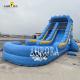 Waterproof Blue Giant Inflatable Slide With Splash Pool Summer Fun Guaranteed