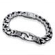 Antique Men's Titanium Stainless Steel  Curb Link Chain Buckle Bracelet 8.5 Inches (JCE204)