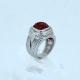 Fashion 316L Stainless Steel Casting Clay CZ Stones Ring LRX417