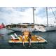Drop Stitch DWF Teakwood EVA Floating Air Pontoon Inflatable Yacht Island Dock Deck Platform