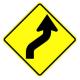 Prismatic Right Left Reverse Curve Sign Turn 24x24