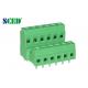 Double Levels 5.08mm 10A Nickel Plated Plastic PCB Terminal Block Green