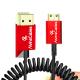 Alvin's Cables 8K High Speed Mini HDMI To HDMI Coiled Cable, Aluminum 8K@60Hz 4K@240Hz HDMI 2.1, Compatible With Camera, Camcorder, Tablet And Graphics/Video Card, Laptop, Projector