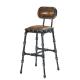 High Back Leather Bar Stools , Kitchen Upholstered Counter Height Stools Tan Brown Color