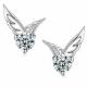 Fashion Silver Plated Wing Stud Earrings with Cubic Zircon (EESTUD02)