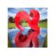Red Color Painted Modern Garden Sculptures City Decoration Stainless Steel Heart Shaped
