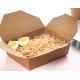 PE Film Coated Kraft Paper Lunch Box , 1100ml Oil Proof Disposable Packing Box