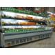 White / Red Upright Open Chiller Supermarket Showcase With Big Capacity