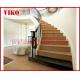 Wrought Iron Staircase VK119S  Wrought Iron Handrail Tread Beech,Railing tempered glass, Handrail b eech Stringer,carbon