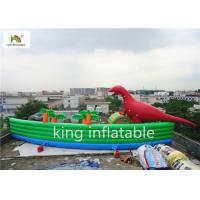 Dinosaur Style Inflatable Water Parks With Pool PVC Tarpaulin UV Resistant