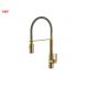 Brushed Golden Brass Kitchen Sink Faucets Single Lever