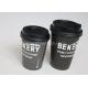 Black Single / Double Wall Disposable PLA Paper Cup With Lids Custom Printed
