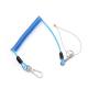 Clear Plastic Blue Coiled Wire Rope Lanyard Tool Safety Lanyard