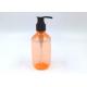 Orange Transparent Plastic Body Wash Bottle 250ml 500ml With Black Lotion Pump