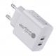40W Dual Port PD Wall Charger Double Type C ABS PC Fireproof