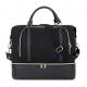 Women'S Mens Leather Duffel Travel Bag  With Trolley Sleeve 17.3x14.5x8.3