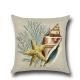 Ocean Theme Square Pillow Case Mediterranean Style Decorative Cotton Linen Throw Coastal Cushion Cover  Pillow Covers