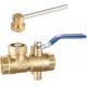 1207 FxF Double Shut-off Brass Ball Valve set w/ Meter Outlet & Magnetic /Polygon headed /Mech. Code Lockable Functions