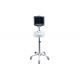 Aluminum Alloy 5 Leg Cardiac Patient Monitor Stand With Basket