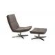 North Europe style fabric leisure chair with ottoman