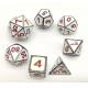 ISO9001 White Metal RPG Dice Set Hand Carved For Hammer And Yahtzee