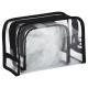 Cosmetic Makeup Toiletry Clear PVC Travel Bath Wash Bag Holder Pouch Kit black