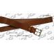 Black Painting Edges Tan Leather Belt , Mens Brown Leather Belt With Gold Buckle