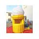 Yellow White Inflatable Shop Ice Cream Shape 4m Height Mobile Water Resistant