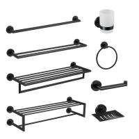 Matte Black 10 Piece Bathroom Hardware Sets Stainless Steel 304 Durable