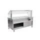 Stainless Steel Bain Marie Cabinet Commercial Working Table With Glass Top Shelf For Hotel