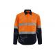 Durable Orange/ Navy Safety Work Clothes Reflective Work Shirts No Pilling