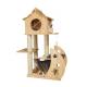 Room Space Selection Wooden Cat Tree House with Cat Bed and Sisal Scratching Posts