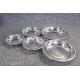 Kitchen accessories eco friendly small round dessert/fruit dishes 10.5cm natural color 304 stainless steel snack plate