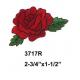 Red Rose Flower Embroidery Patch Twill Fabric Iron On Applique Patch