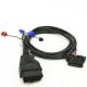 Black Automotive Wire Harness With OBD2 Connector For Truck Diagnostics